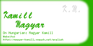 kamill magyar business card